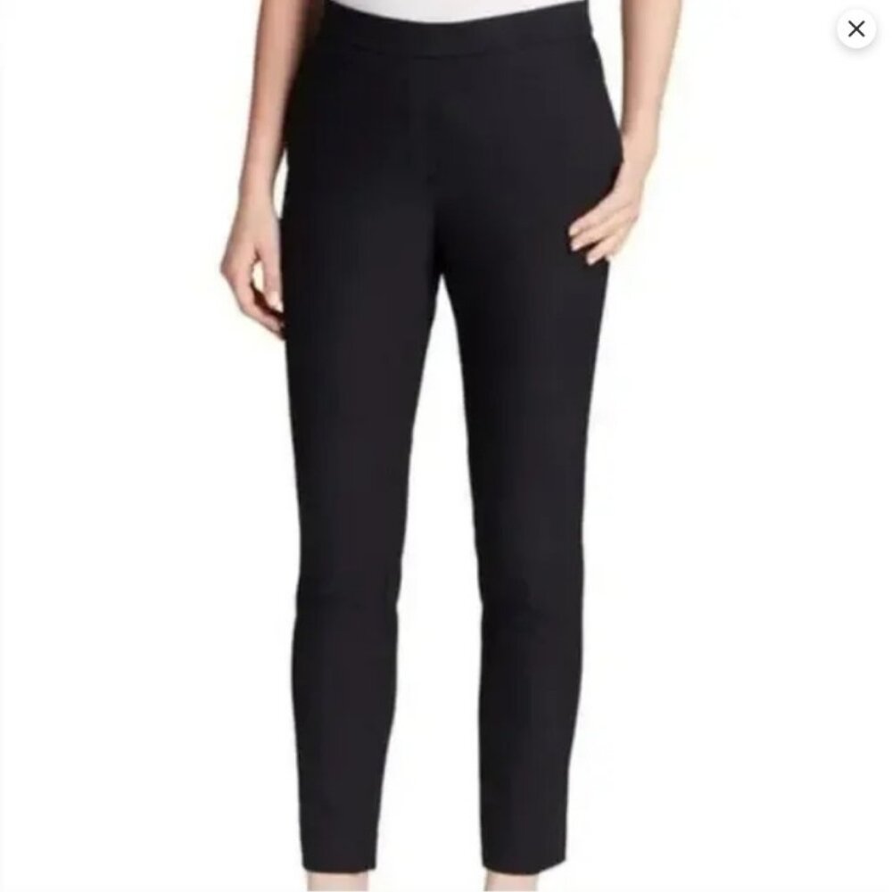2/$30 Theory Leandre Black Stretch Pull On Straight Leg Pants Size 4 #2047